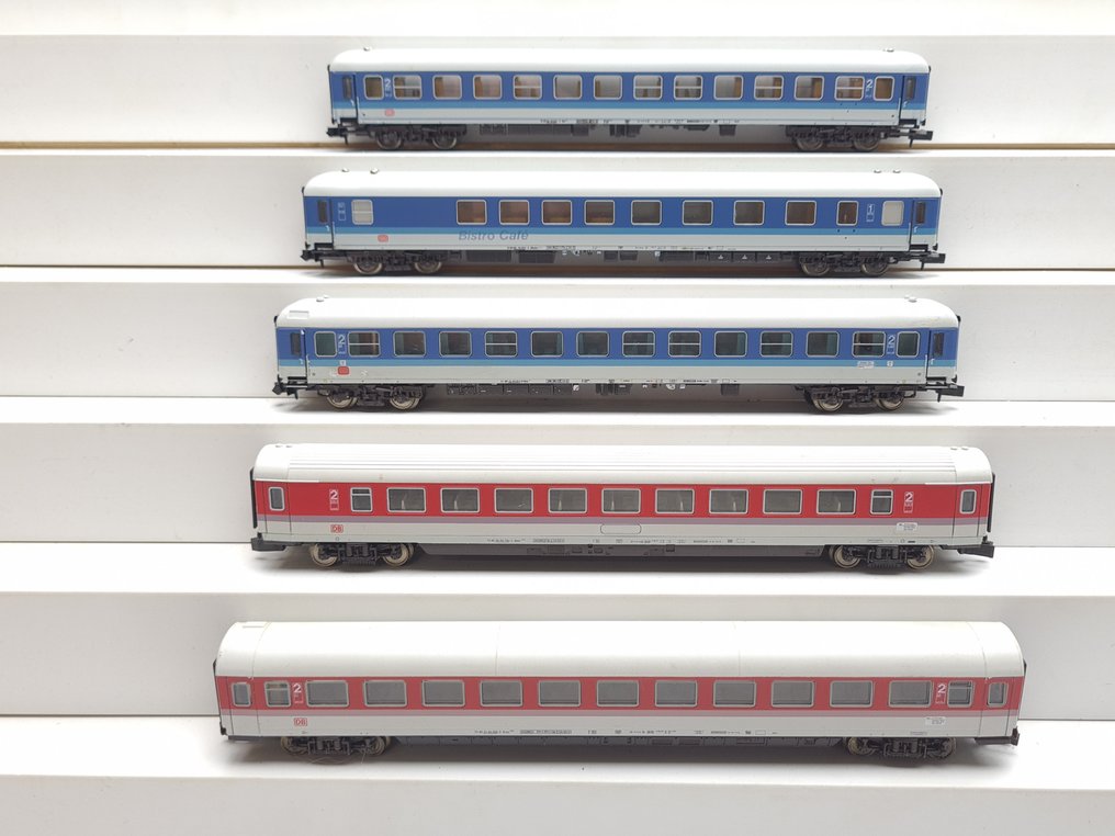 Minitrix, Fleischmann N - Επιβατικό τρένο μοντελισμού (5) - 5 EC/IC επιβατικά βαγόνια - DB #1.0