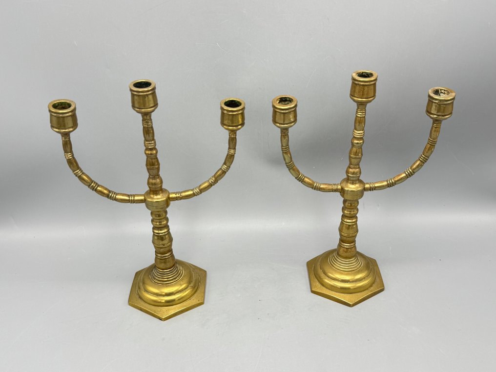 燭台 (2) - 黃銅 - 2 个光明节烛台 #3.2