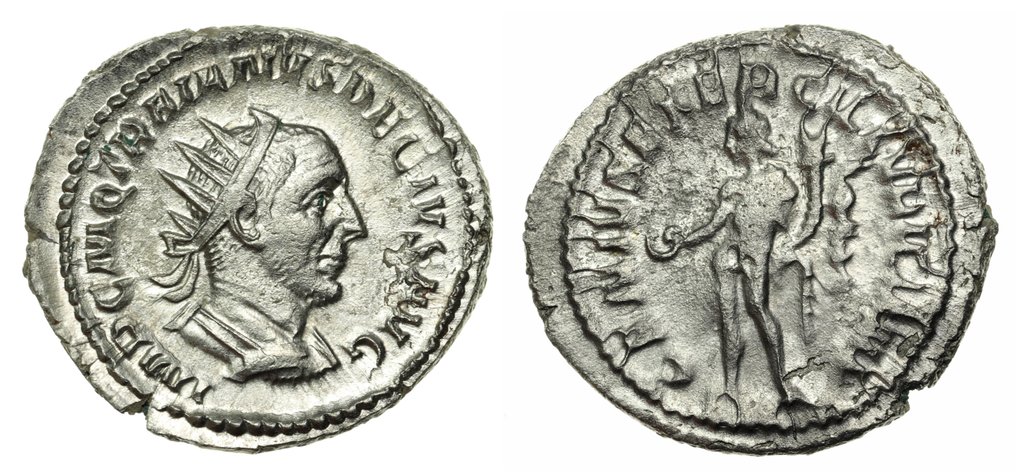 Império Romano. Trajano Décio (249-251 d.C.). Antoninianus (Genius). Rome mint 249-251 AD.  (Sem preço de reserva) #2.1