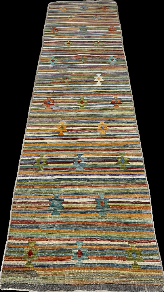 Afghaan design Loper - (unused) - ongebruikt - handgeweven - wol - fijn handgeweven  - Kelim - 288 cm - 77 cm #1.0