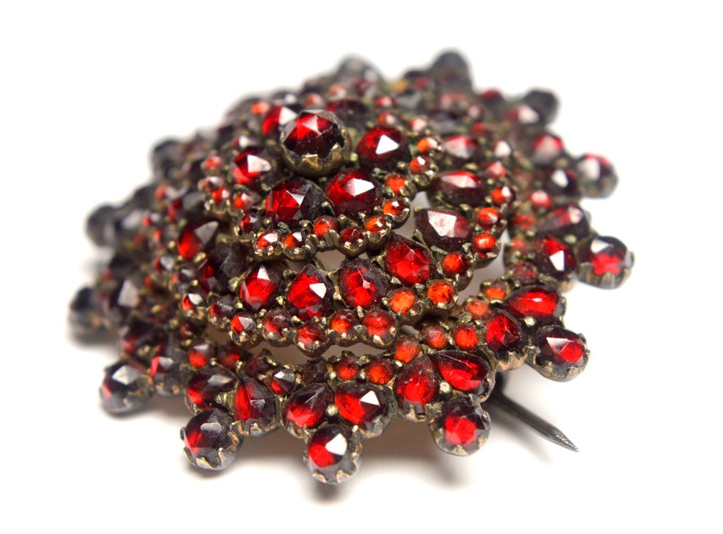 χωρίς τιμή ασφαλείας - Καρφίτσα Ασημί Γρανάτης - Κόκκινα Βοημικά Ζαφείρια #2.1
