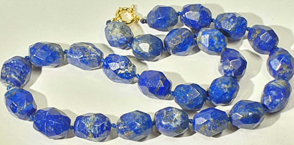 阿富汗天然青金石 - 和平、平静与安宁的象征 - 925纯银 - 非常特别 - 项链 #3.2