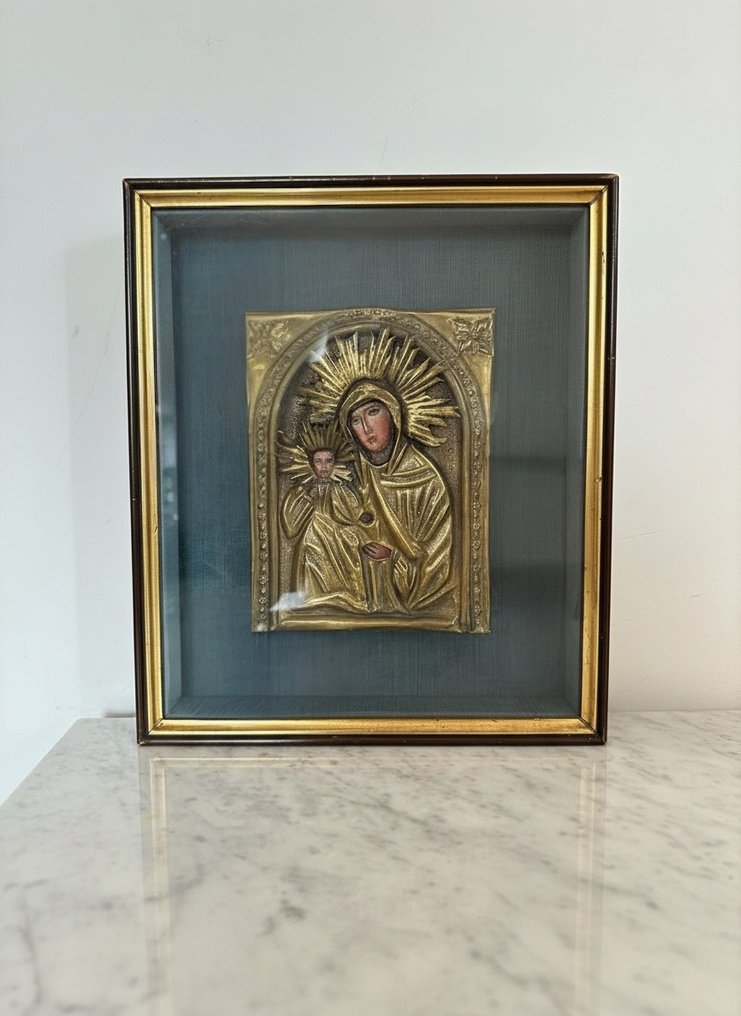 Εικόνα - Η Μητέρα του Θεού με το Παιδί (Θεοτόκος Οδηγήτρια) - Gilt brass #1.0