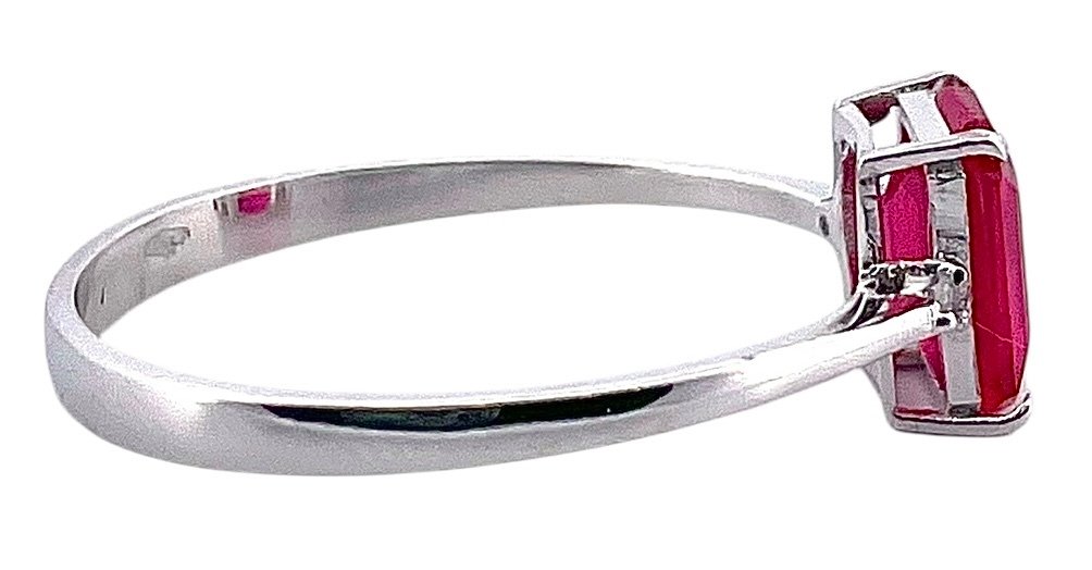 Utan reservationspris - Ring - 18 kt Vittguld Rubin - Diamant #4.3