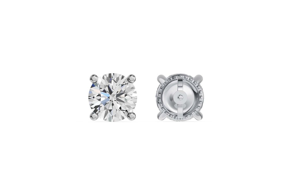 Σκουλαρίκια - 14 καράτια Λευκός χρυσός -  2.08ct. tw. Διαμάντι (Εργαστηριακής καλλιέργειας) #1.0
