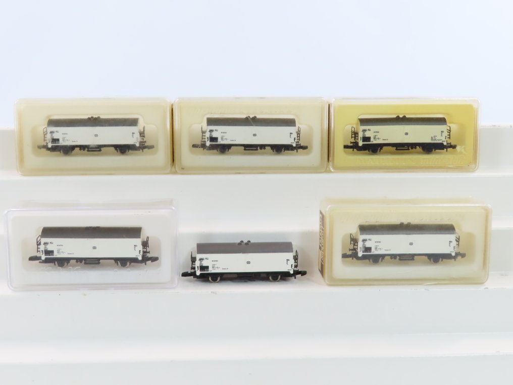 Märklin Z - 8600 - Vagón de tren de mercancías a escala (6) - 6 unidades de furgonetas refrigeradas de 2 compartimentos 'Interfrigo' - DB #1.0