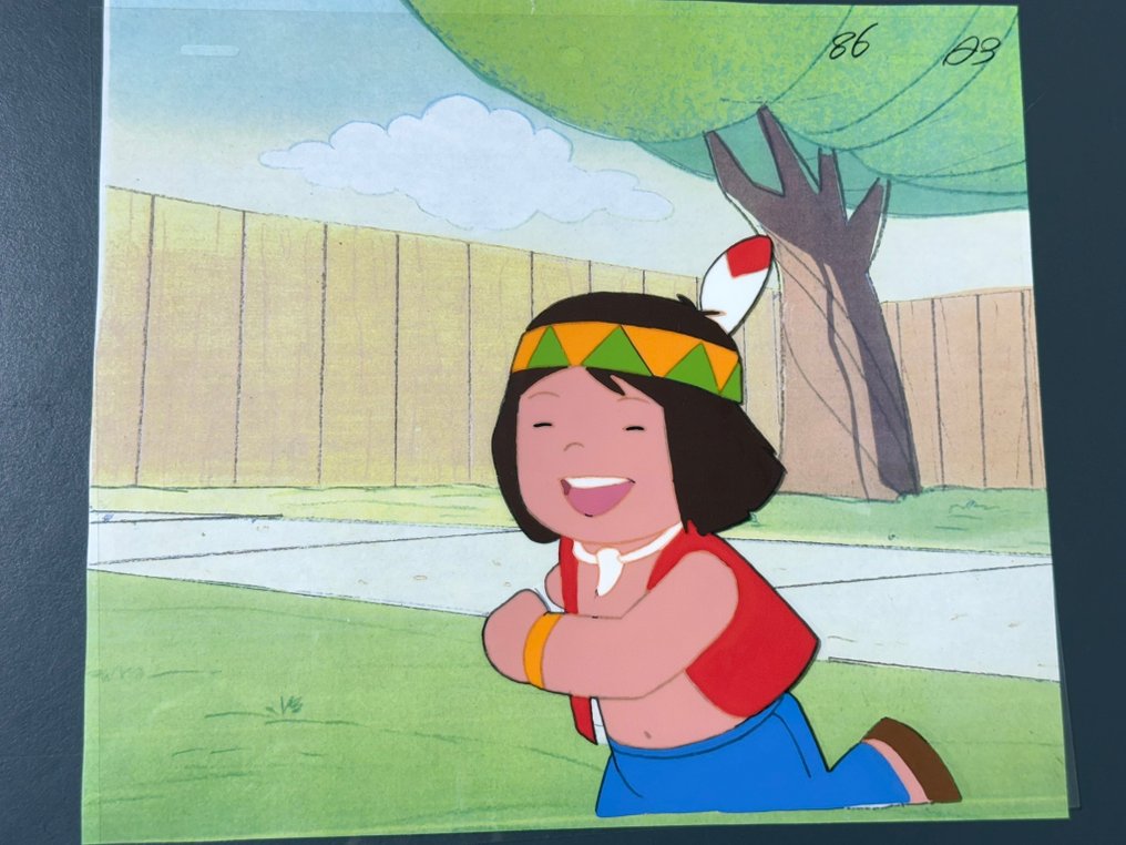 Nippon Animation - Original animationscel, med kopierad bakgrund - Monarch: The Big Bear of Tallac (Jacky and Nuca) (1977) #1.0