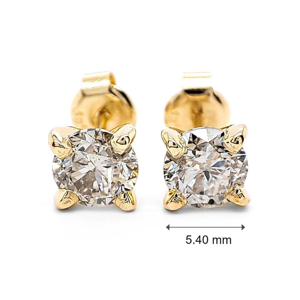 χωρίς τιμή ασφαλείας - Σκουλαρίκια - 14 καράτια Κίτρινο χρυσό -  1.44ct. tw. Διαμάντι (Φυσικού χρώματος) #4.3