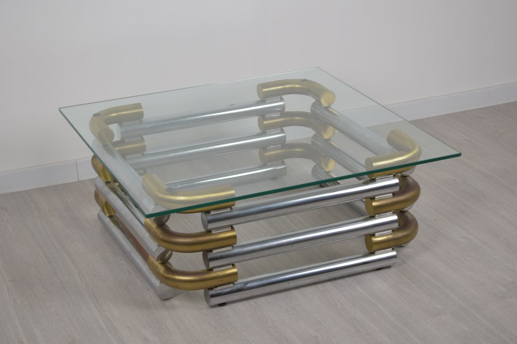 Sofabord - Stål, Messing, Glas #2.1