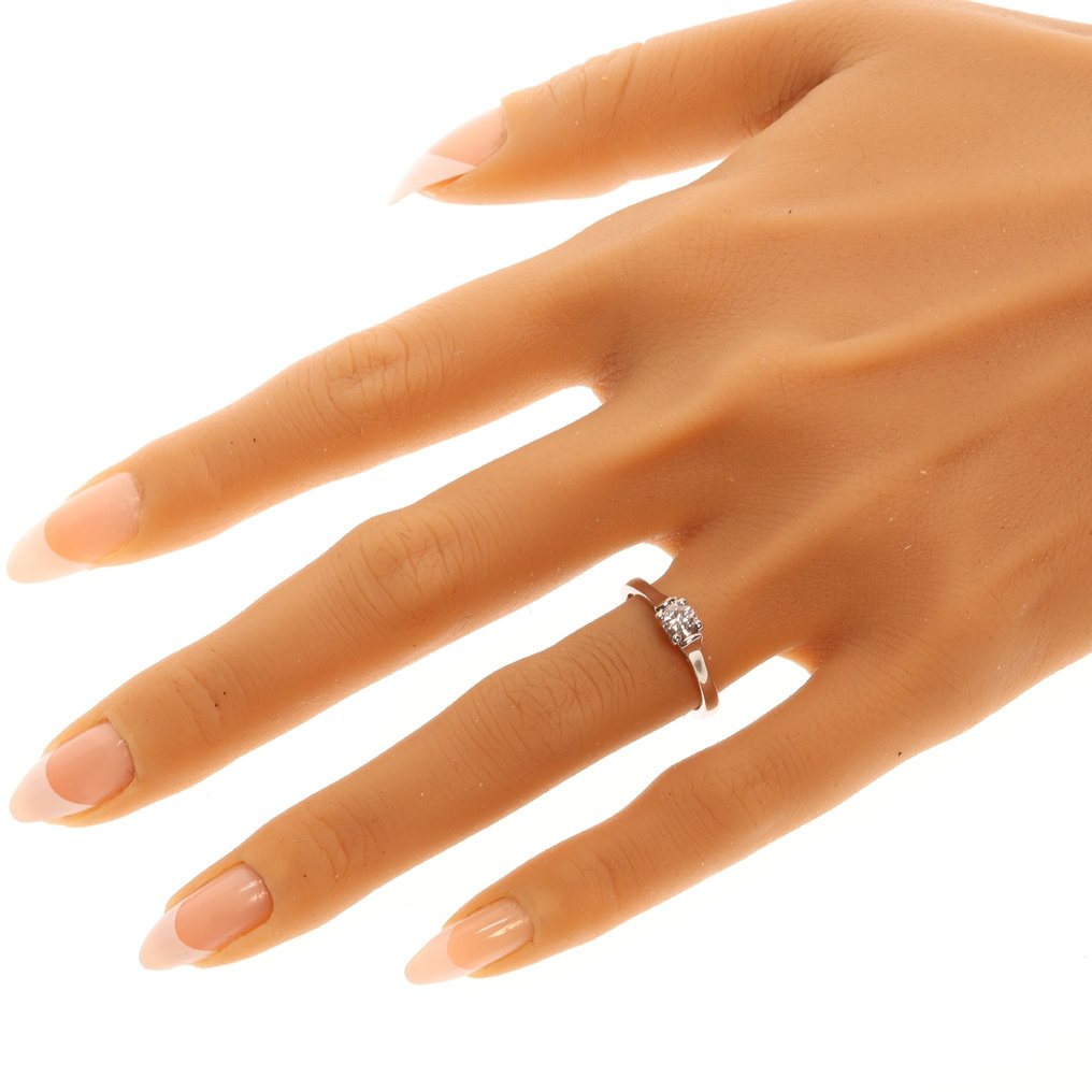 沒有保留價 - 戒指 - 18 克拉 白金 -  0.30ct. tw. 鉆石 (天然)  - 紙牌遊戲，1980 年復古款 #3.2