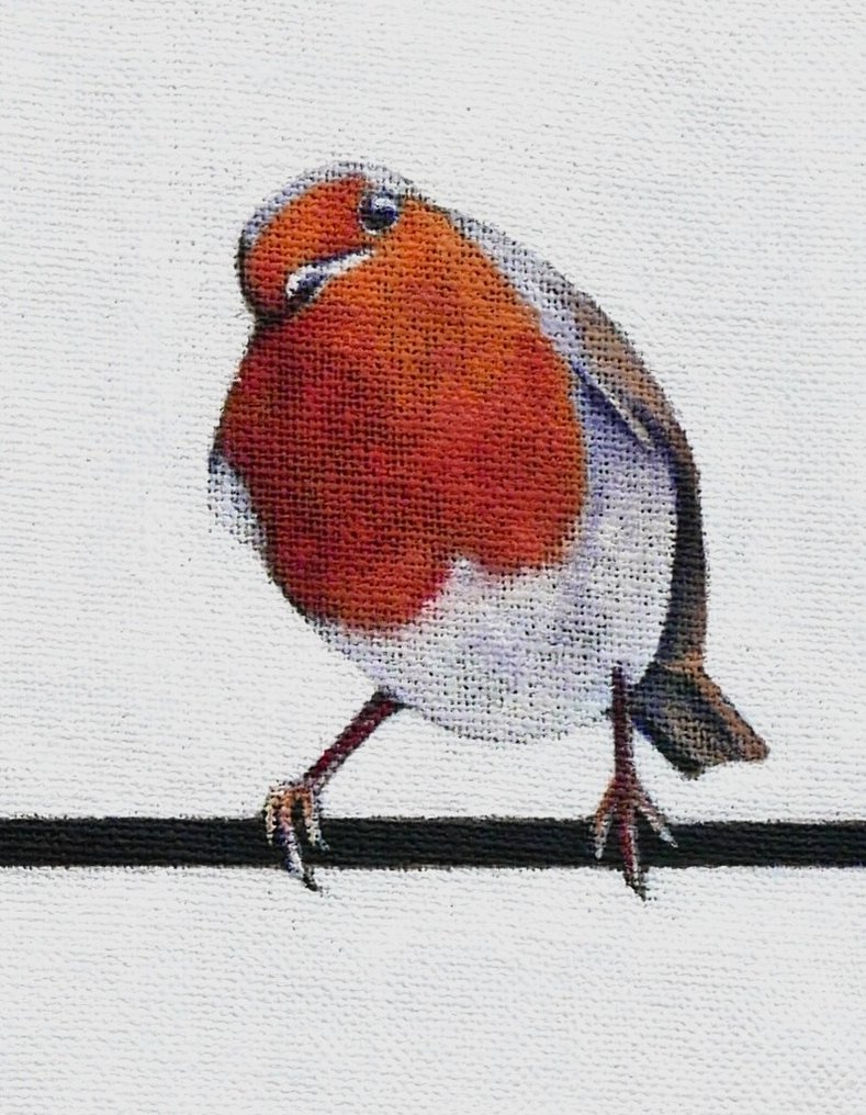 Jos Verheugen - Free after Mondrian, with Robin and Great Tit (M1090) #3.2