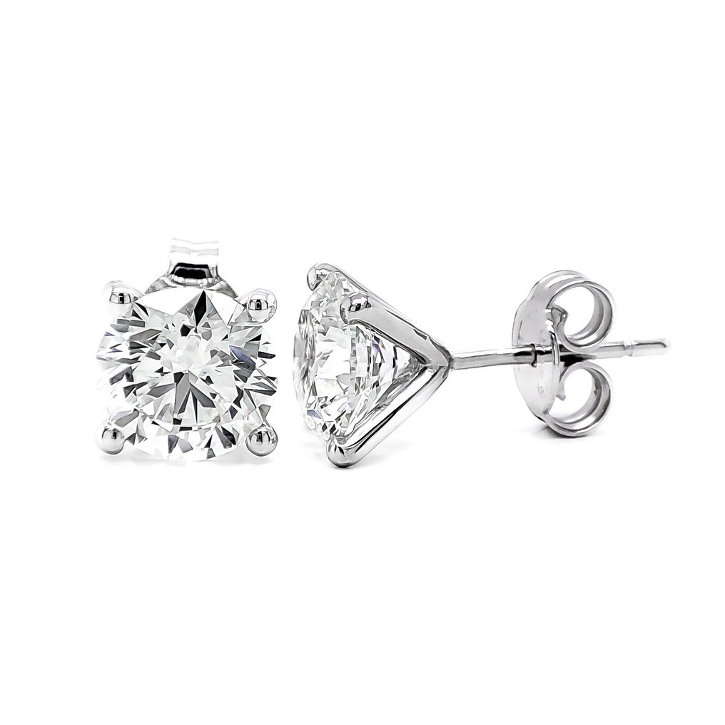沒有保留價 - 耳環 - 14 克拉 白金 - 3.14ct. tw. 鉆石 (實驗室培育) - IGI Certified #2.1