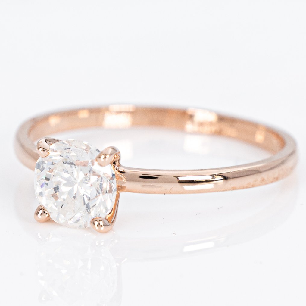 No reserve price - Ring - 14 kt. Rose gold - 0.90ct. tw. Diamond (Natural) - GCI #4.3