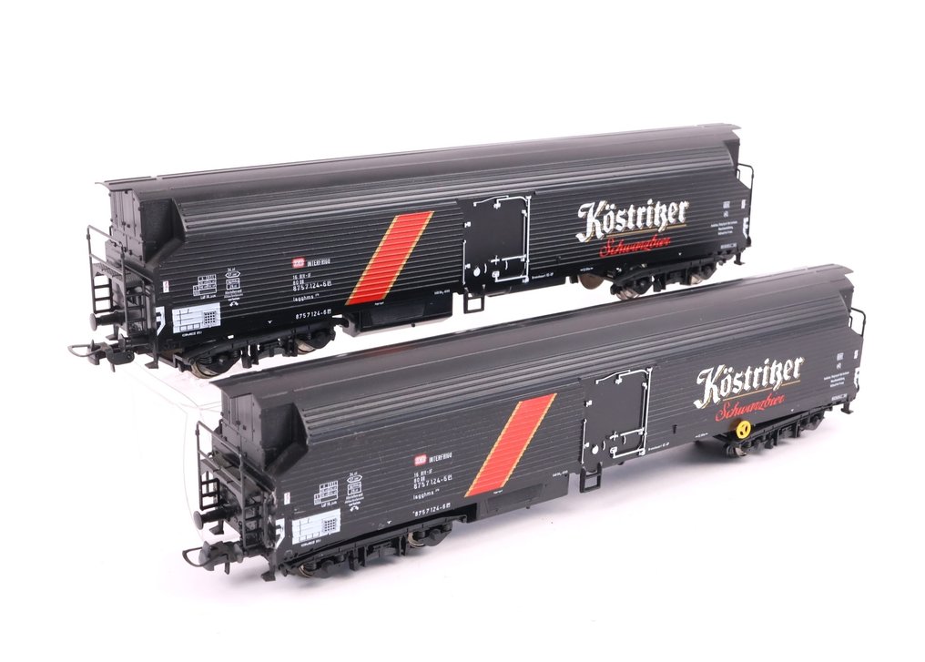 Sachsenmodelle H0轨 - 模型火车货运车厢 (2) - 封闭式货车 Lagghms 'Köstritzer' - DB #1.0