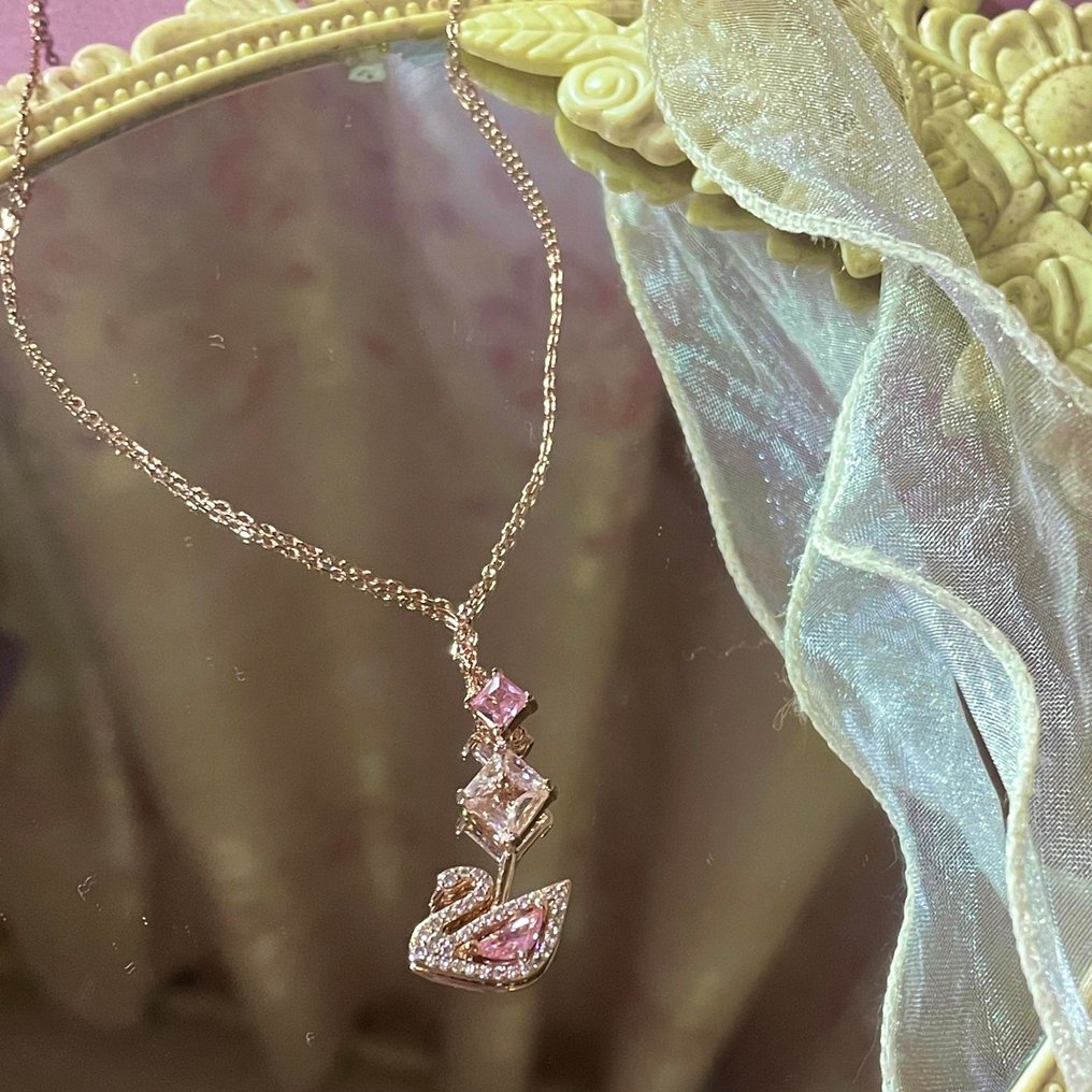 Swarovski - Αγαλματίδιο, "Dancing Swan" - 125th Anniversary Pink Swan Necklace - 0 cm - Κρύσταλλο #3.2