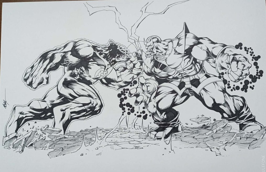 MC Wyman - 1 Original drawing - Thanos - Thanos vs Kilowog - 2011 #2.1