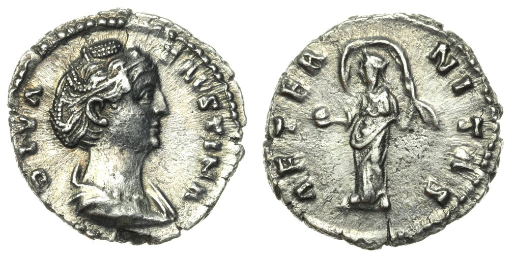 Rooman imperiumi. Faustina I († 140/1 aaj.). Denarius (Aeternitas). Struck under Antoninus Pius, Rome mint after 141 AD.  (Ei pohjahintaa) #2.1