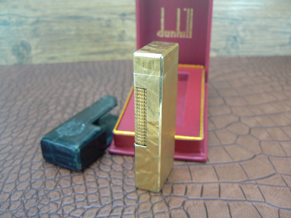 Dunhill - Rollagas with croco leather pouch - 袖珍打火機 - 鍍金 #3.2
