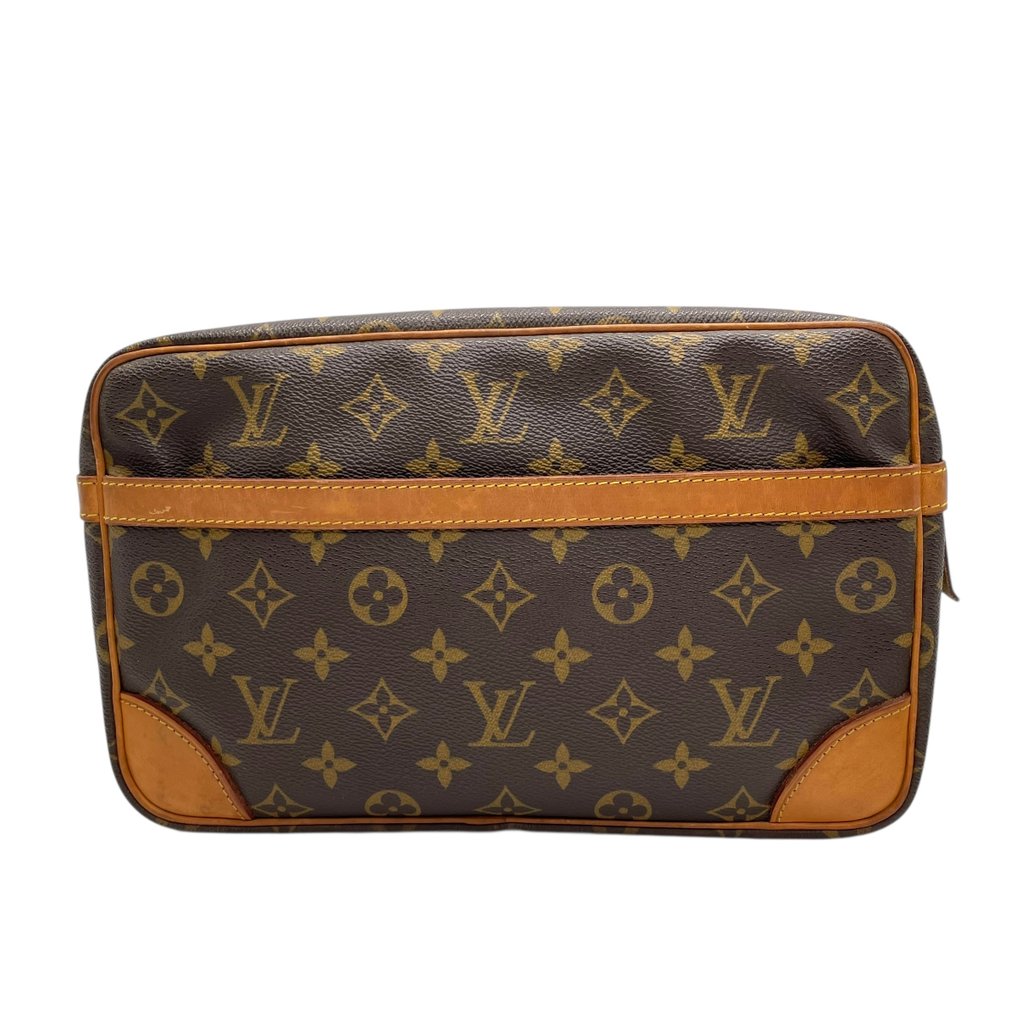 Louis Vuitton - Compiegne 28 Clutch Bag Monogram Canvas Leather Trim - Τσάντα φάκελος #1.0