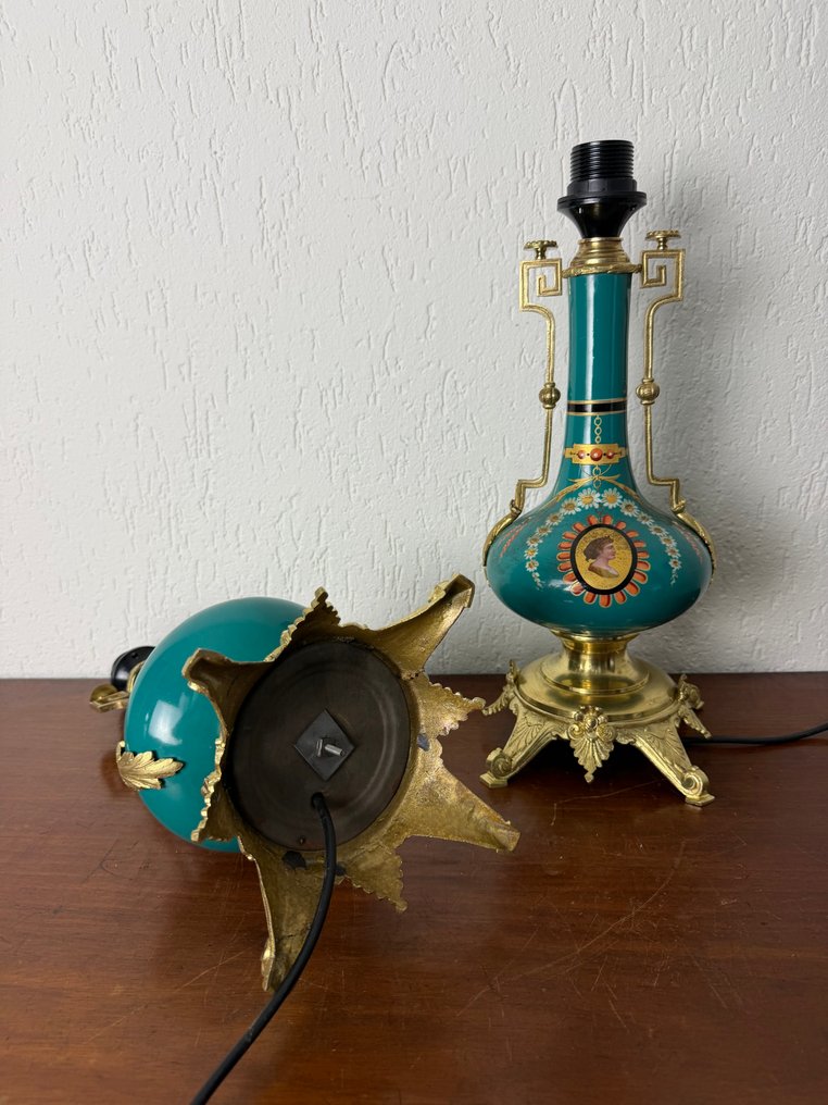 Table lamp (2) - Bronze, Ceramic - Napoleon III lamps #3.2