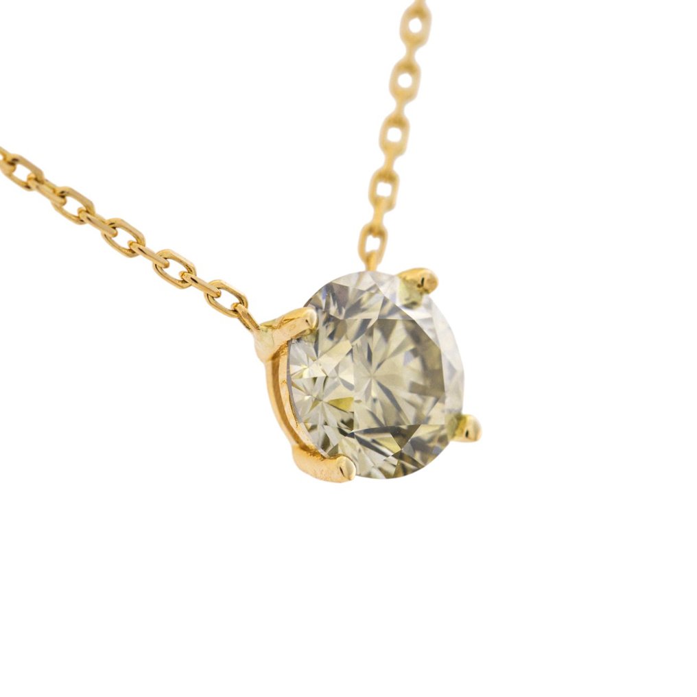 Sans prix de réserve - Pendentif - 14 carats Or jaune -  1.26ct. tw. Jaune Diamant (Couleur naturelle) #3.2