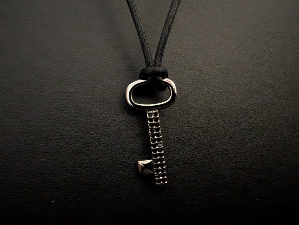 Άγαλμα, Swarovski collier - 3.2 cm - ροδίου και σχοινί #1.0