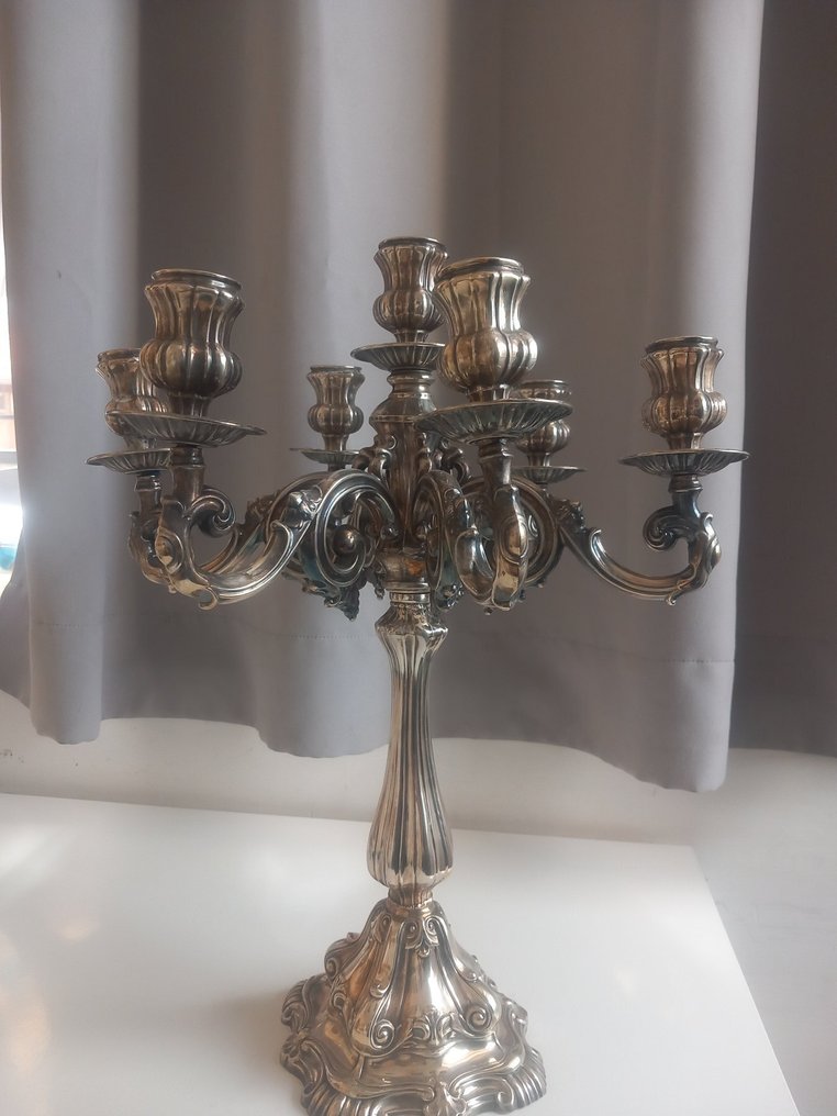 Candlestick (2) - .800 silver - Pair of silver candlesticks #2.1