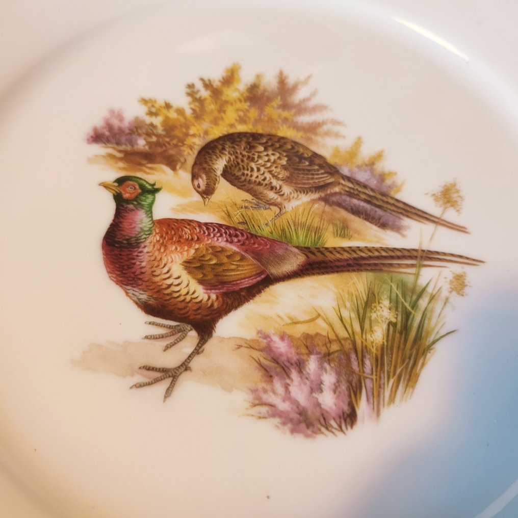 JB de Saint Eloi - Table service (13) - Game and Birds Decor - Chromolithograph - Fine porcelain from Limoges - Table service (Hunting) #2.1