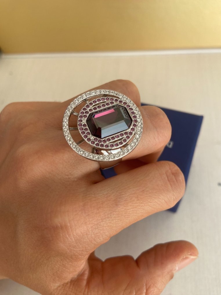 Swarovski - 微型雕像 - Swarovski crystal ring - 金屬, 水晶 #4.3