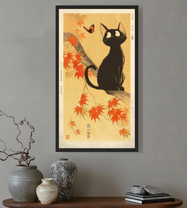 Kodo88 Giclée - Jiji and the Butterfly 静かな午後の出会い – Limited Edition (5/10) – Hand Signed #2.1