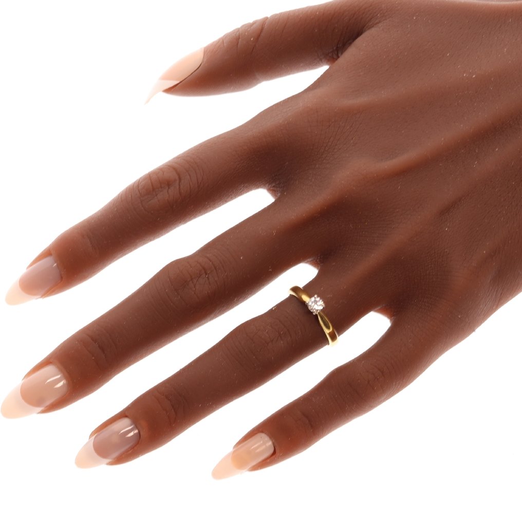 没有保留价 - 戒指 - 18K包金 黄金 -  0.22ct. tw. 钻石 (天然)  - 纸牌游戏，1980 年复古款 #1.0