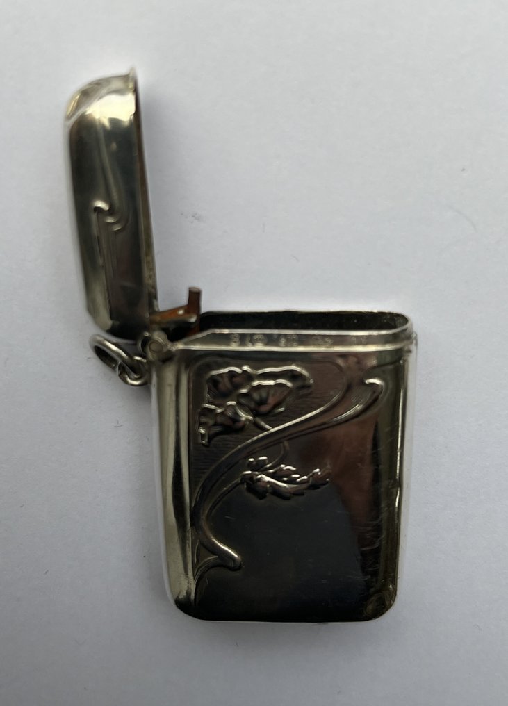 Antieke tondel- of vesta doos - Portafiammiferi - .800 argento #4.3