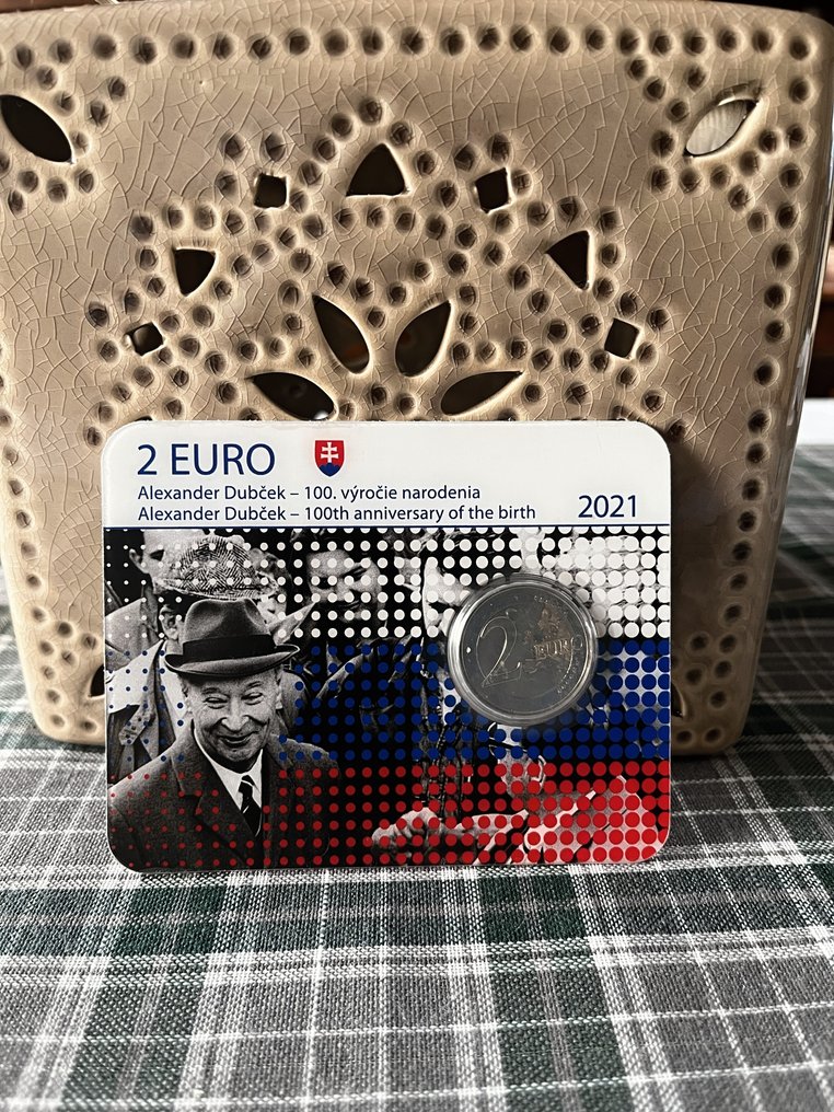 Slowakije. 2 Euro 2011/2020 "Visegrad Group" + "Dubcek" - Signed by the author (2 coincards)  (Zonder minimumprijs) #2.1