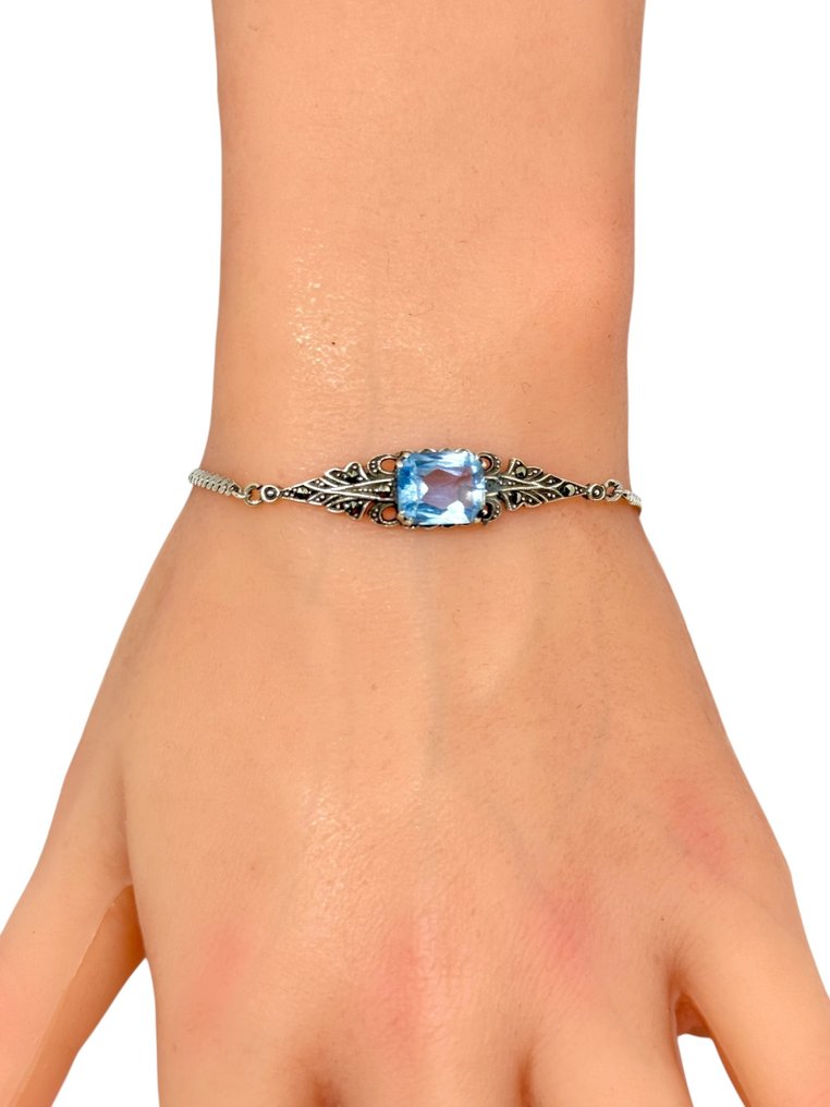 χωρίς τιμή ασφαλείας - Βραχιόλι Ασημί Σπινέλιος - βραχιόλι Art deco #1.0