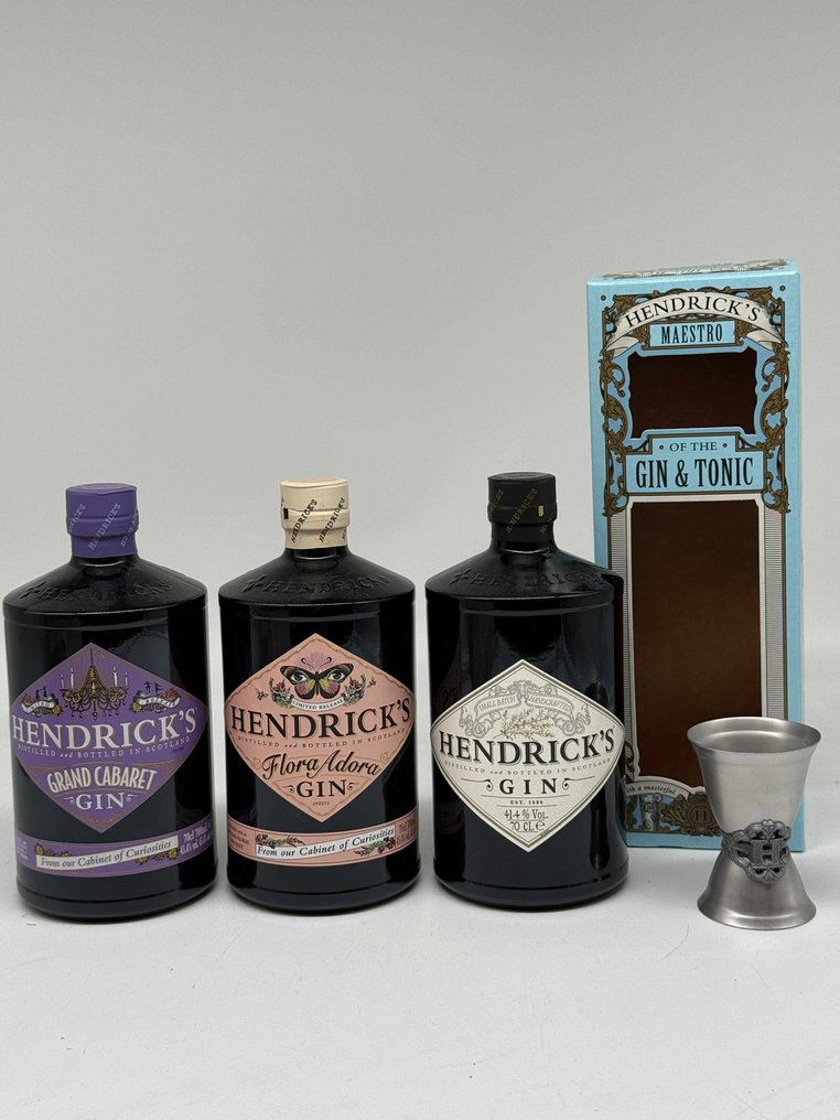 Hendrick's Gin - Grand Cabaret, Flora Adora & Maestro  - 70 cl - 3 flasker #1.0