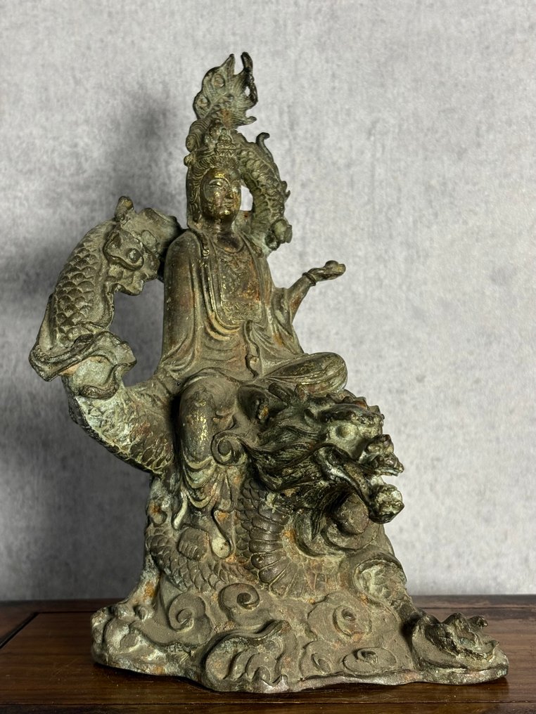 观音，龙 - 青銅色 - 20世紀 #2.1