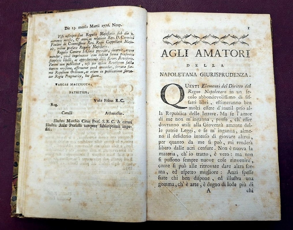 Niccolò Valletta - Elementi del diritto del regno Napoletano - 1776 #2.1