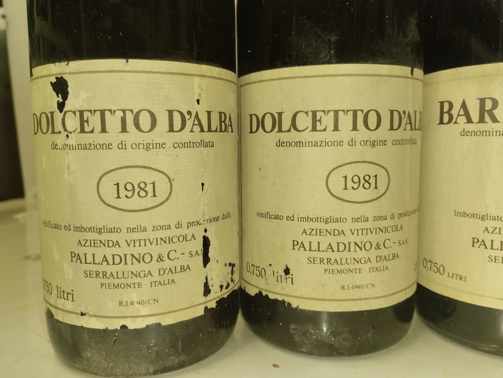 1974 x2, 1979 x2 Barbaresco, 1981 x2 Dolcetto, Palladino - Piëmont - 6 Flessen (0.72L) #1.0
