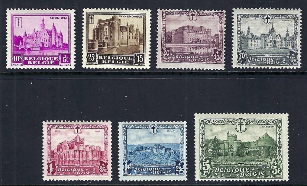 Belgium 1930 - Full year without block, but stamp from block. - OBP/COB 299/314 #3.2