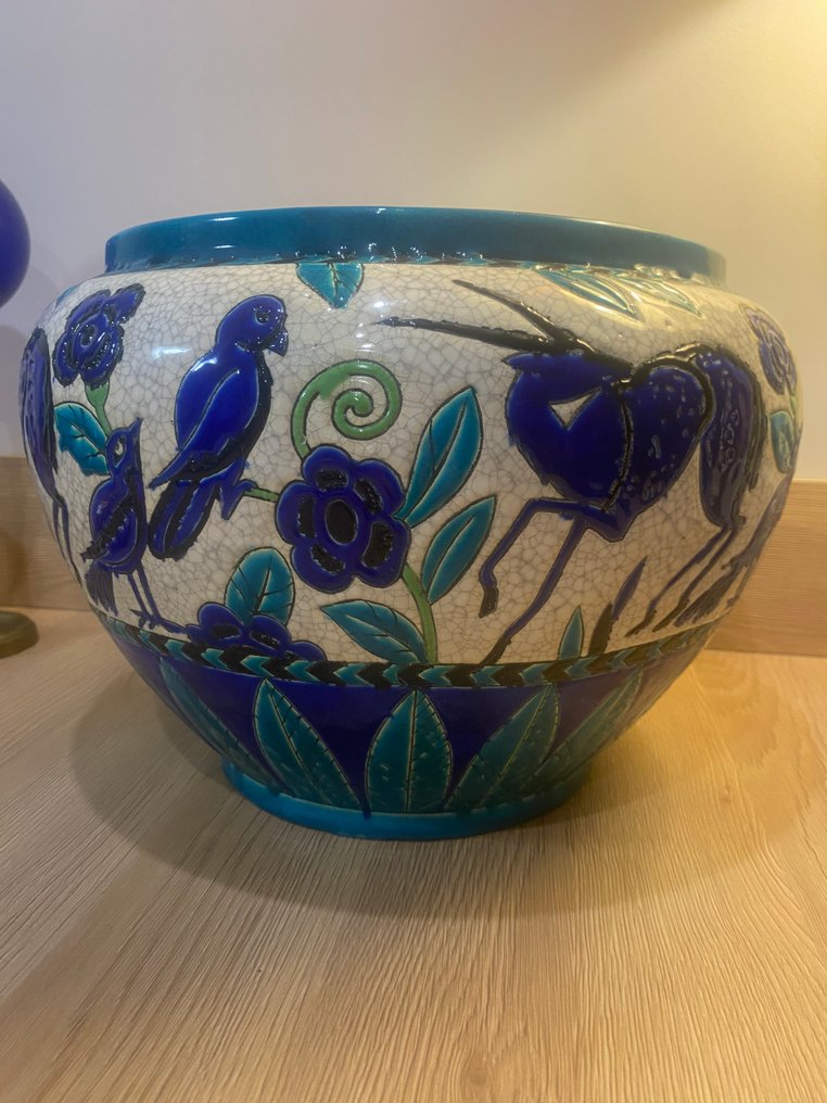 Keramis Boch - Βάζο  - Πήλινο - «La Maîtrise» - Maurice Dufrene - Διάμ. 38 εκ. #1.0