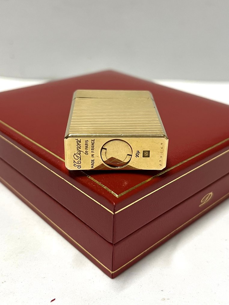 S.T. Dupont - L1 BR gold plated - horizontal lines - Sytytin - Kultasilattu #4.3