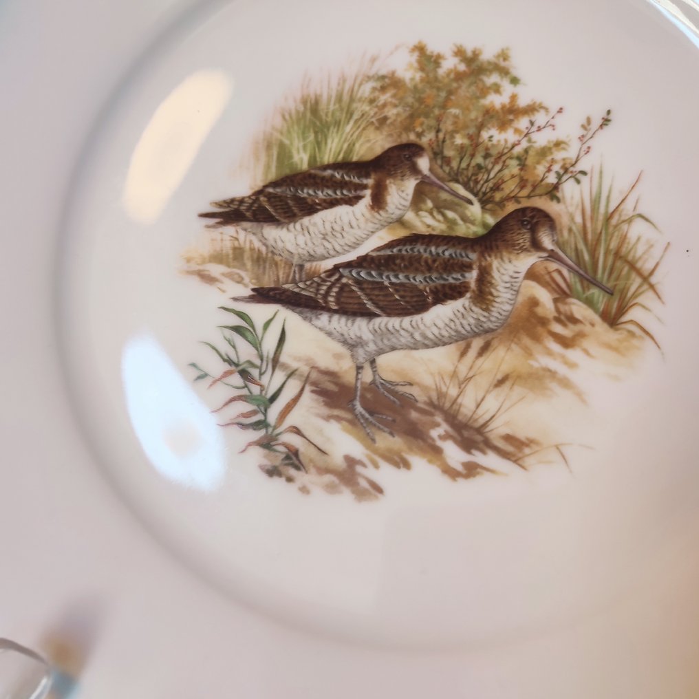 JB de Saint Eloi - Table service (13) - Game and Birds Decor - Chromolithograph - Fine porcelain from Limoges - Table service (Hunting) #4.3
