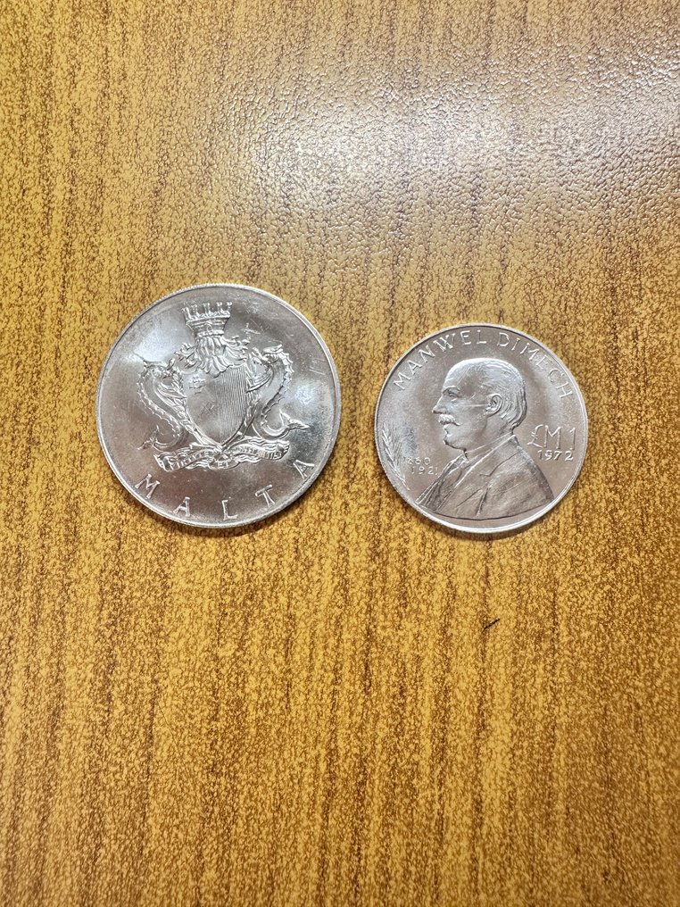 Malta. 1 lira, 2 lire 1972 (2 monete)  (No reserve price) #1.0