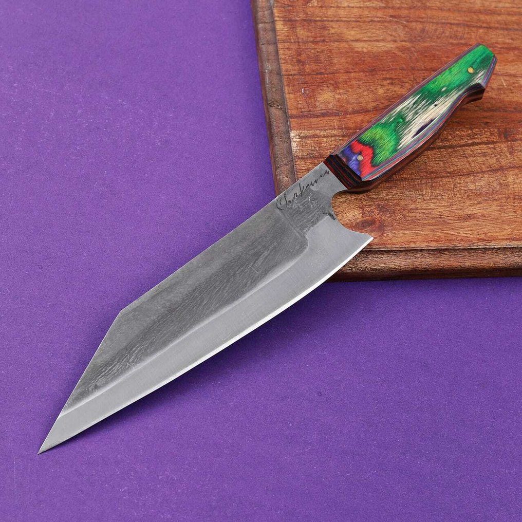 廚刀 - R608 - 硬木 - 義大利 - 蚀刻厨师刀 #1.0