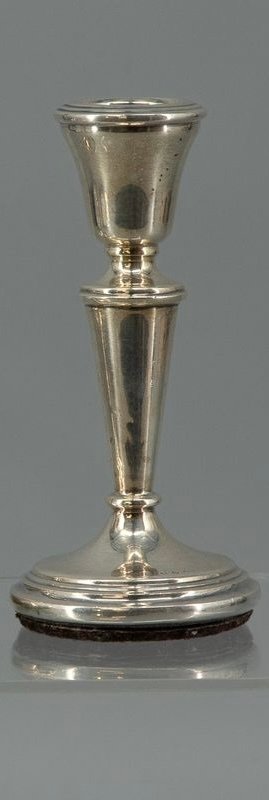 Twee tafelkandelaartjes, Holland - Κηροπήγιο (2) - Ασημί - Ασημένια κηροπήγια #2.1