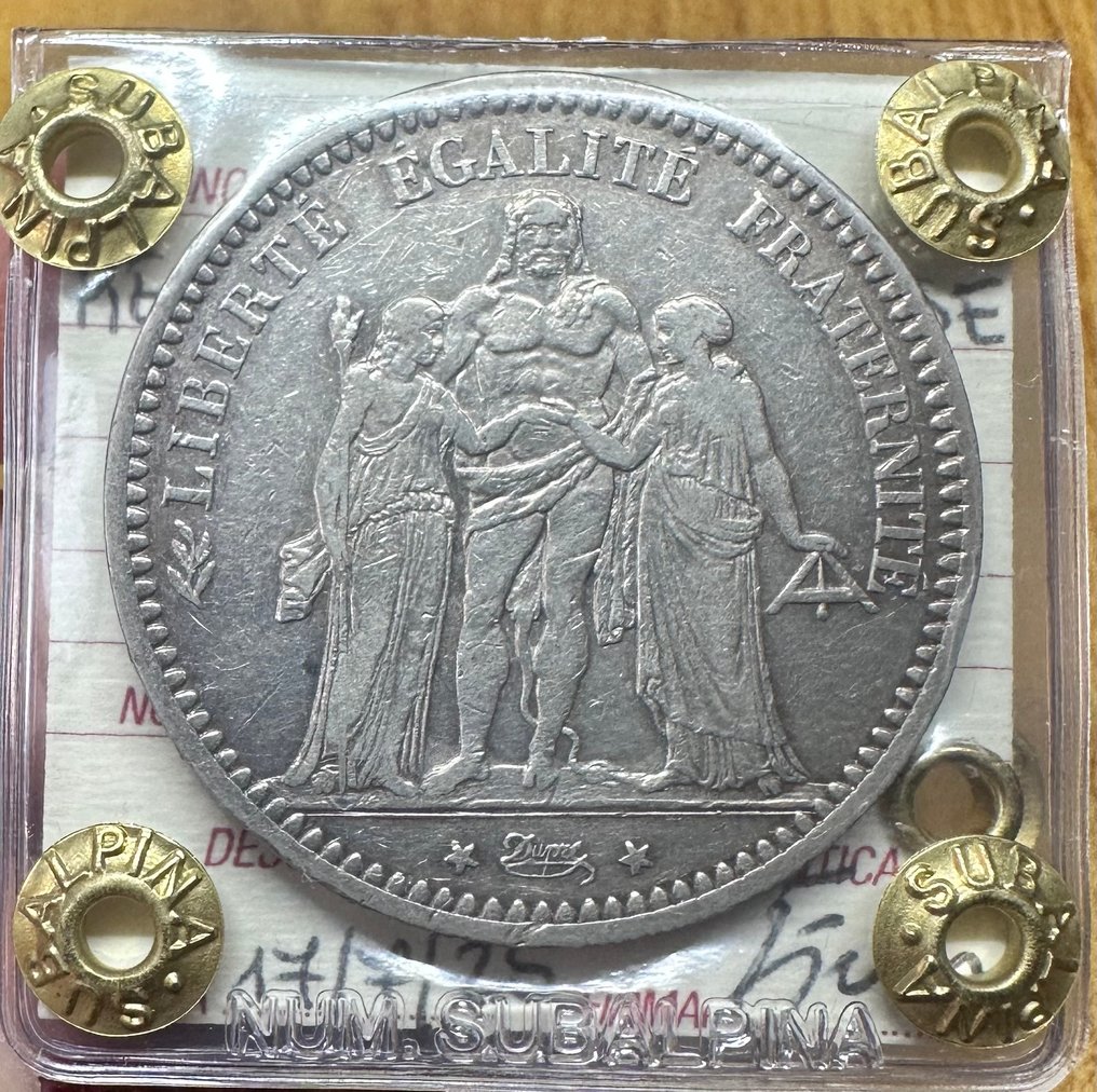 France. 5 Francs 1873-A Hercule  (No reserve price) #1.0