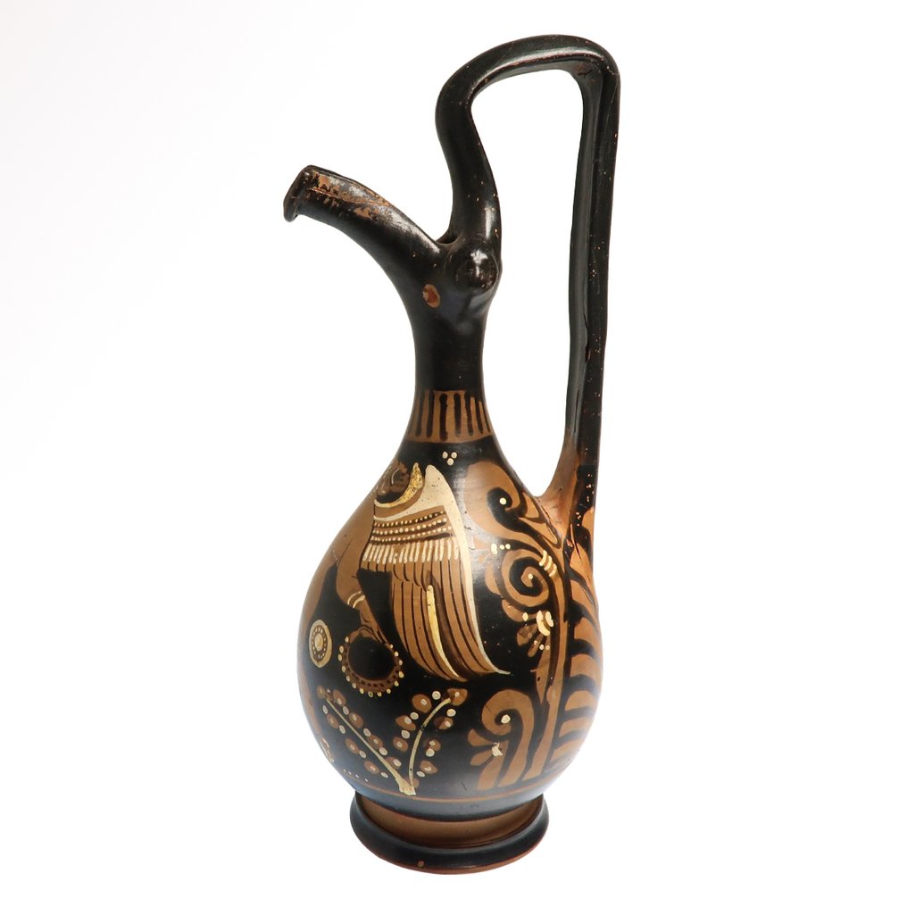 Grec ancien, apulien Terre cuite Prochous à figure rouge avec Eros (Cupidon) #2.1