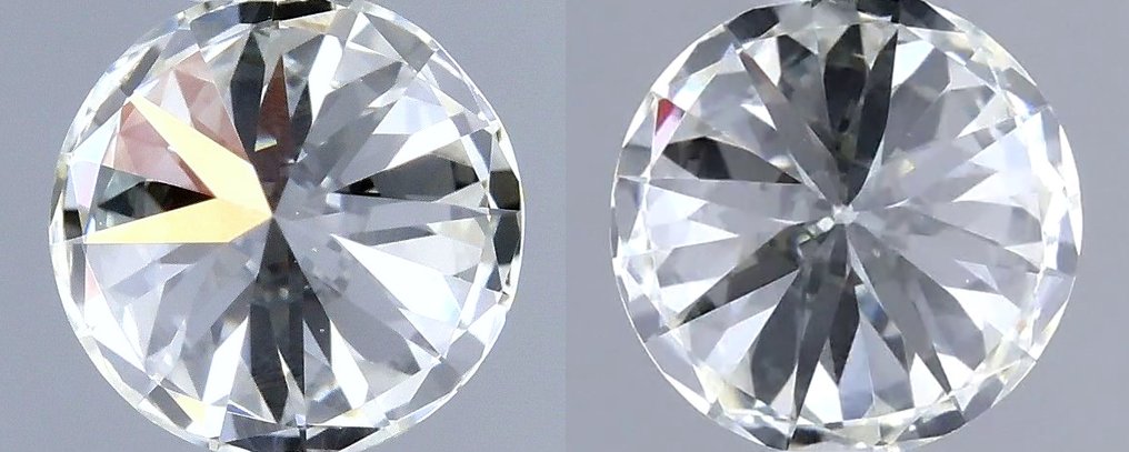 沒有保留價 - 2 pcs 鑽石  (天然)  - 0.61 ct - 圓形 - I(極微黃、正面看為白色) - VVS1 - 國際寶石學院（International Gemological Institute (IGI)） - 匹配对 #2.1