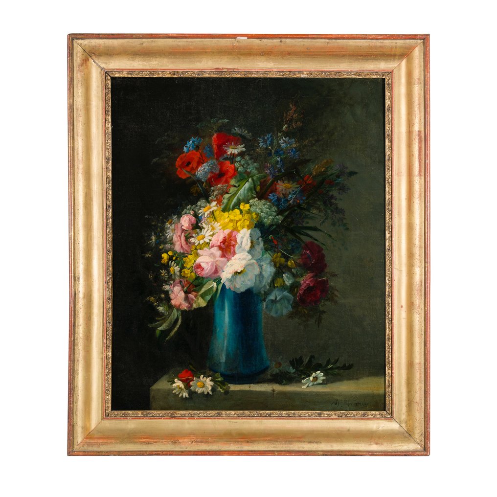 Georges Viard (1805-1848) - Vaso rosso con fiori - Vaso blu con fiori #3.2