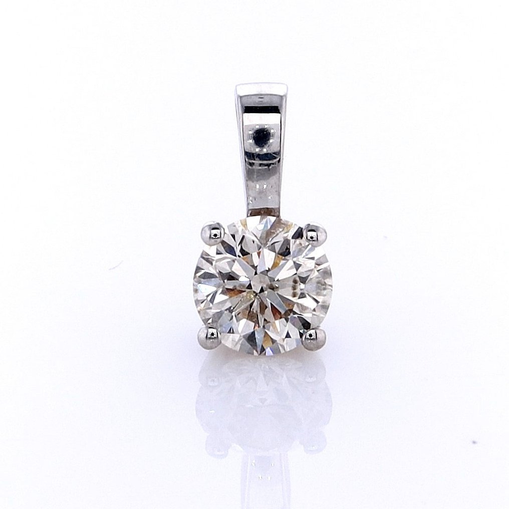 No reserve price - Pendant - 14 kt. White gold -  1.00ct. tw. Diamond (Natural coloured) #1.0